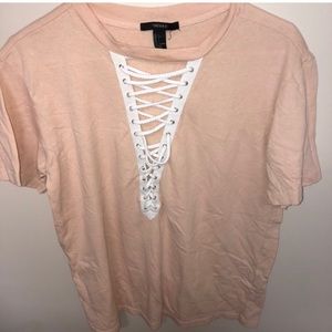 Light pink t shirt, super cute and oversized